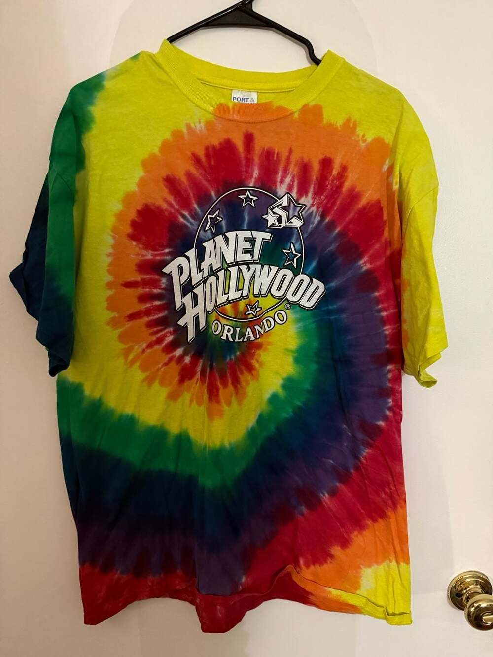 Planet Hollywood Orlando Rainbow Spiral Tie Dye T-shirt